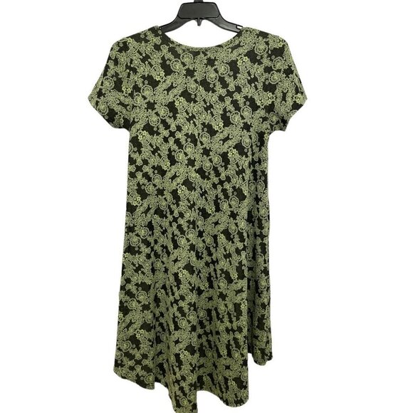 LULAROE "Simply Comfortable" Dress Size Small Green Black A-Line Hi-Lo Stretch - Picture 2 of 15